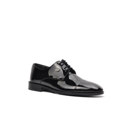 Siyah Rugan Hakiki Deri Erkek Klasik Ayakkabı