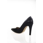 Siyah Cilt Aynalı Stiletto Topuklu Kadın Klasik Ayakkabı 1501cnr