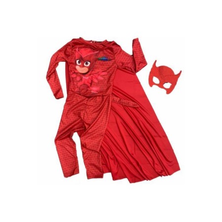 Kız Çocuk Kırmızı Pijamaskeliler Baykuş  Kostümü