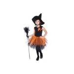 Siyah Şapkalı Süpürgeli Cadı Kostümü - Halloween Bayramı - Cadılar Bayramı Kostümü