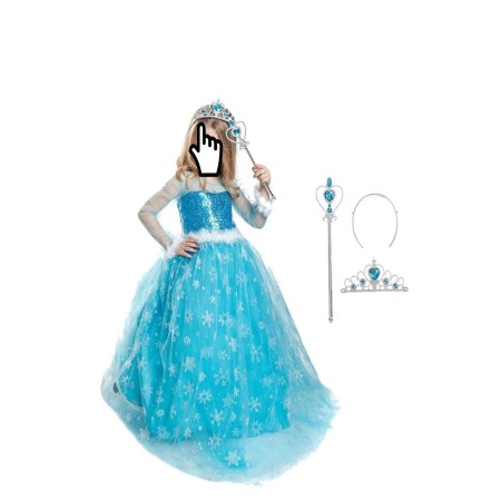 Frozen Elsa Kostüm Karlar Ülkesi Kız Çocuk Kostümü
