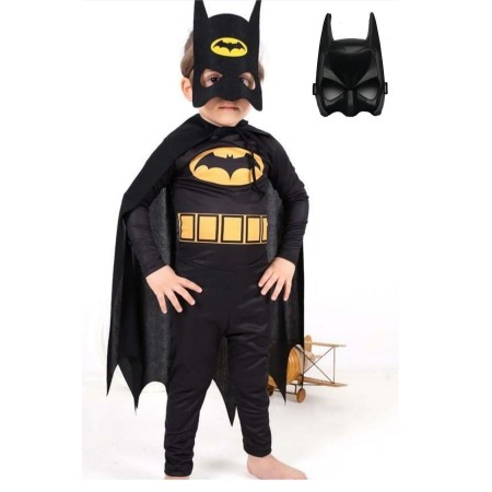 Batman Çocuk Kostümü Maskeli - Pelerinli Ve 2 Adet Maskeli Basic Kostüm