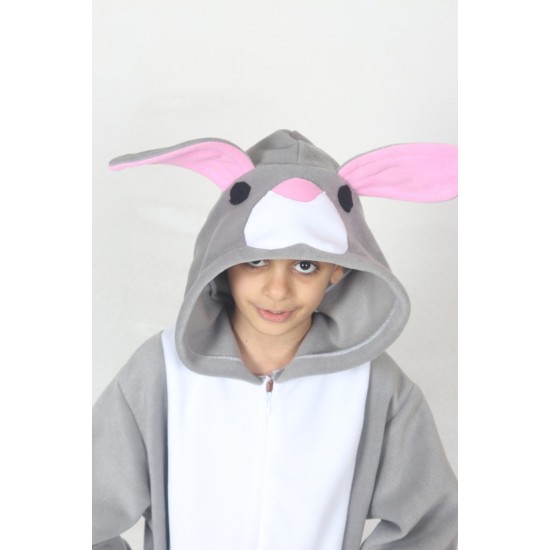 Çocuk Gri Tavşan Kostümü