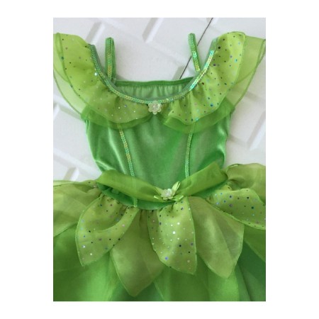 Kız Çocuk Yeşil Tinkerbell  Prenses Kostüm