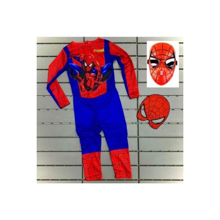 Örümcek Adam Baskılı Çocuk Kostümü Maskeli Spiderman Kostümü 2 Maskeli