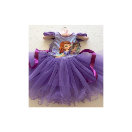 Prenses Sofia Kostümü, Kız Çocuk Elbise Sofia Kabarık Tütülü Doğum Günü Kostüm Özel Üretim