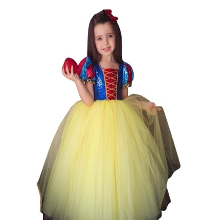 Pamuk Prenses Kostümü Kız Çocuk Özel Tasarım Doğum Günü Party Elbisesi