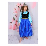 Kız Çocuk Prenses Anna Kostümü Pelerinli Model Taç Hediyeli 3-10 Yaş Arası