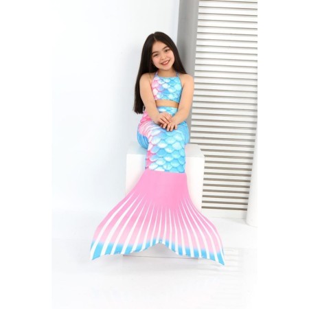Kız Çocuk Bikinili 3parça Deniz Kızı Kostüm(HİJYEN NEDENİ İLE MAYOLARDA DEGİSİM YOKTUR)