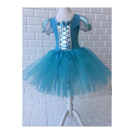 Prenses Mavi Rapunzel Kostüm Elbise