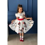 Minnie Mouse Çocuk Elbisesi - Minnie Mickey Mouse Baskılı Elbise - Doğum Günü Elbisesi - Çocuk Kostü