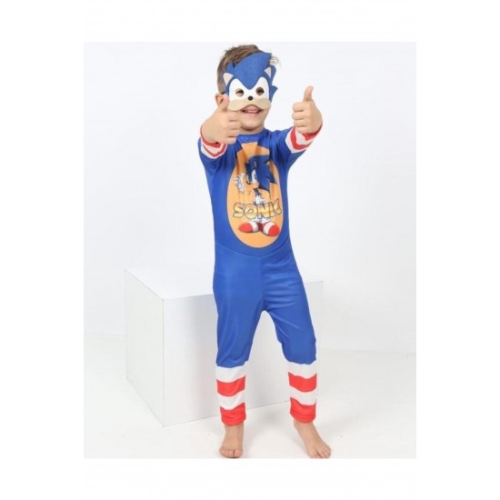 Baskılı Kirpi Sonic Kostümü
