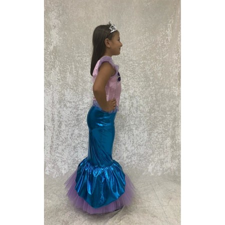 Kız Çocuk Mavi Pembe Deniz Kızı Kostüm