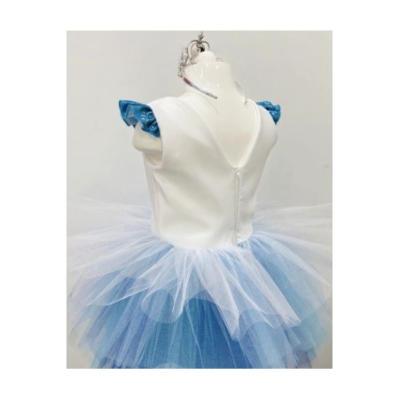 Kız Çocuk Mavi Elsa Karlar Ülkesi Model Doğum Günü Parti Elbisesi Kostümü