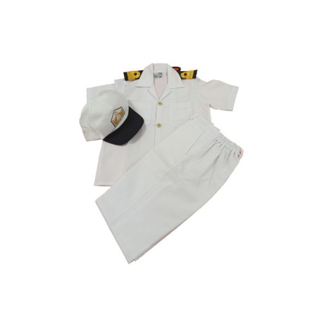 Beyaz Kisa Kollu Sapkali Yuzbasi Denizci Cocuk Kiyafet Kostum Takimi