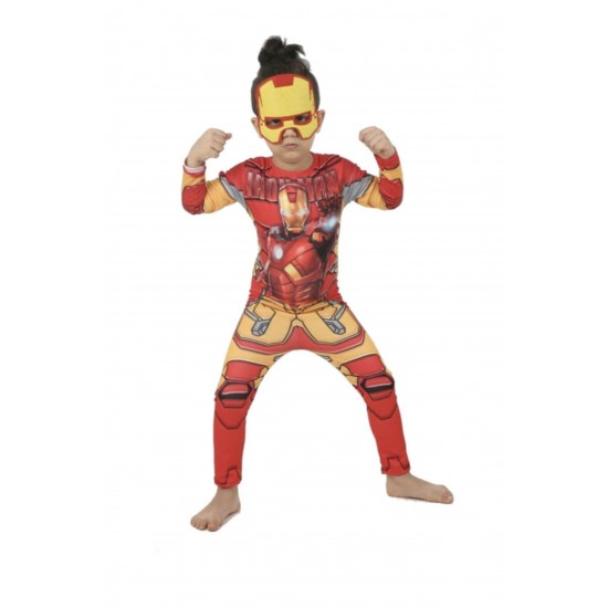 Erkek Çocuk Marvel Avengers Demir Adam Ironman Maskeli Çocuk Kostüm