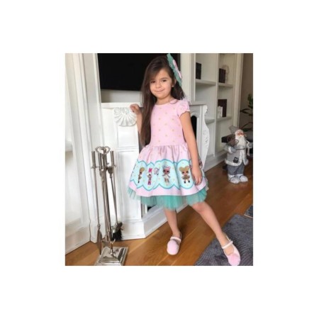 Yazlık Tüllü Lol Bebek Elbisesi - Kız Çocuk Elbise Kostüm - Lol Bebek Baskılı Elbise -tüllü Elbise