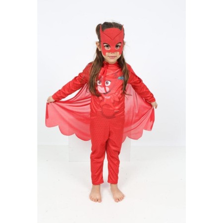 Kız Çocuk Pelerinli Kırmızı Renk Kedi Kız Pjmasks Pijamamaskeliler Kostüm Maske Dahil