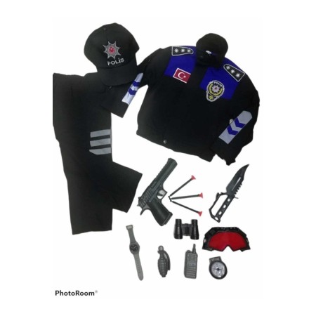 Çocuk Toplum Destekli Polis Kıyafeti Komple Set