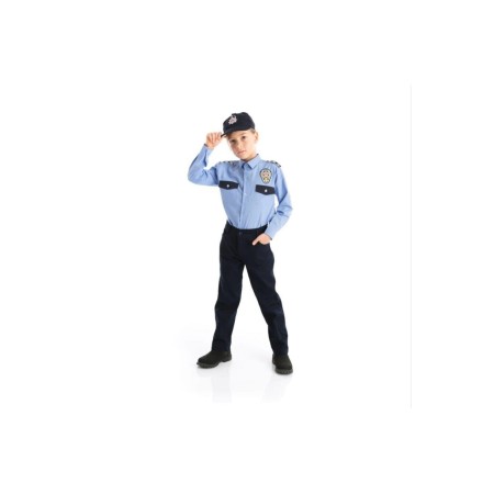 Erkek Çocuk Mavi Gömlekli Polis Kıyafeti