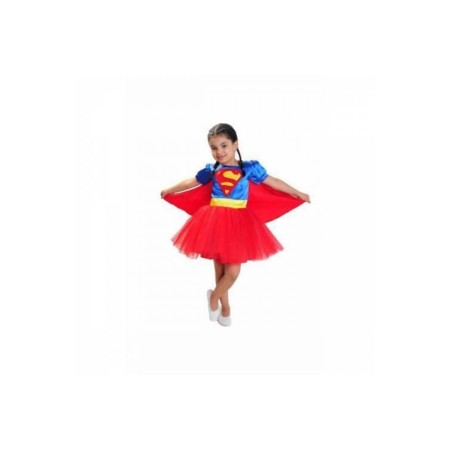 Kız Çocuk Pelerinli Süper Grils Süperman Kostümü