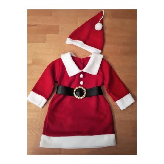 Kız Çocuk Noel Elbise Noel Baba Kıyafeti Kostümü Yılbaşı