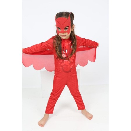 Kız Çocuk Pelerinli Kırmızı Renk Kedi Kız Pjmasks Pijamamaskeliler Kostüm Maske Dahil