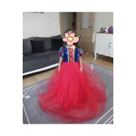 Kız Çocuk Kırmızı Pelerinli Tarlatanlı Pamuk Prenses Kostümü