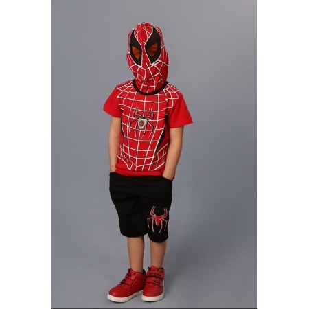 Spiderman Işıklı Maskeli Örümcek Adam Kostümü