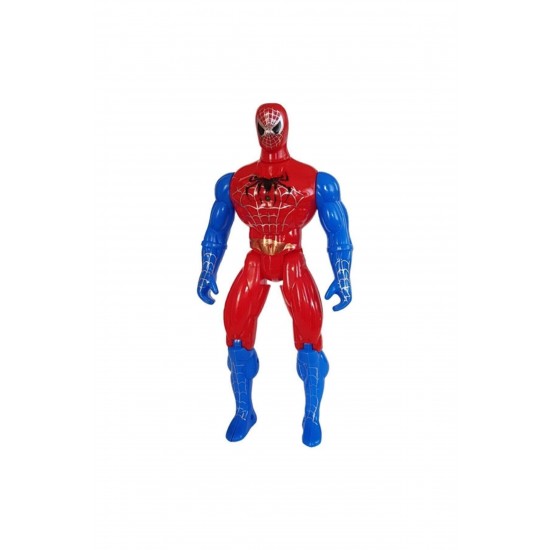 Siyah Kırmızı Spiderman Kostümü + Spiderman Figür + Spiderman Maske - Örümcek Adam Kostüm