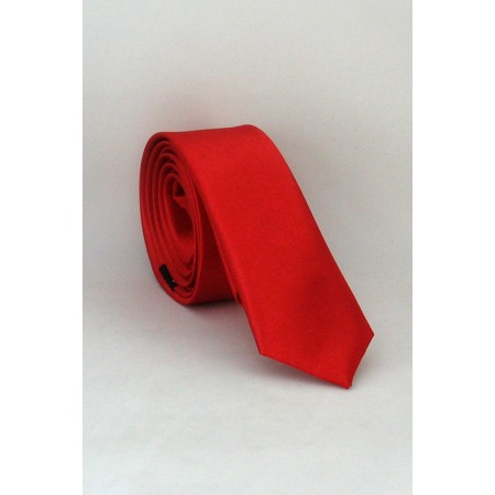 Kırmızı Ultra Slim Fit Düz Renk Saten Kravat / Us/02-k L R