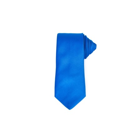 Klasik Düz Mavi Mendilli Saten Kravat