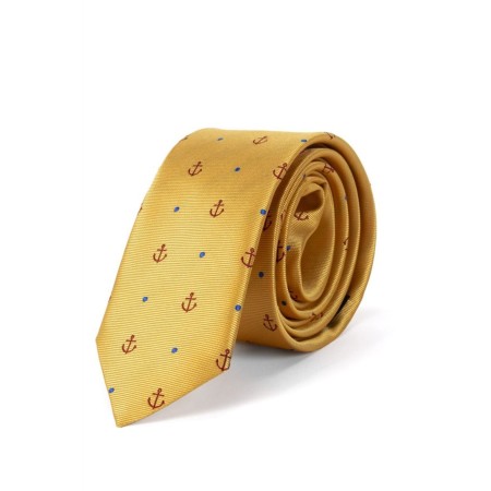 Klasik Sarı Üzeri Desenli Kravat