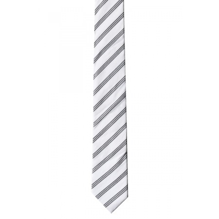 Erkek Beyaz Çizgili Mendilsiz Kravat 2107528