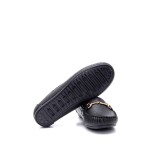 Kadın Siyah Toka Detaylı Loafer Ayakkabı