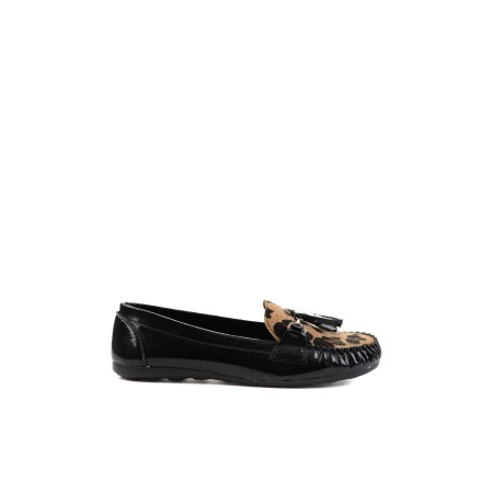 Siyah Leopar Rugan Kadın Loafer M0542122598