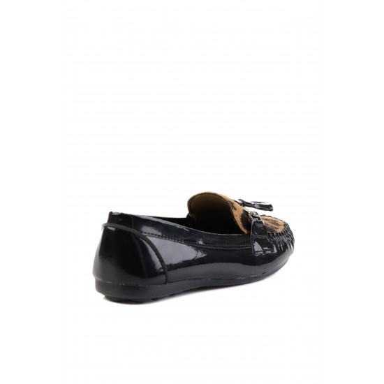 Siyah Leopar Rugan Kadın Loafer M0542122598