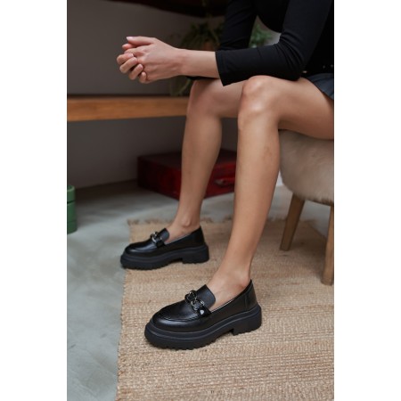 Anabel Kadın Siyah Ithal Toka Detay Oxford Ayakkabı