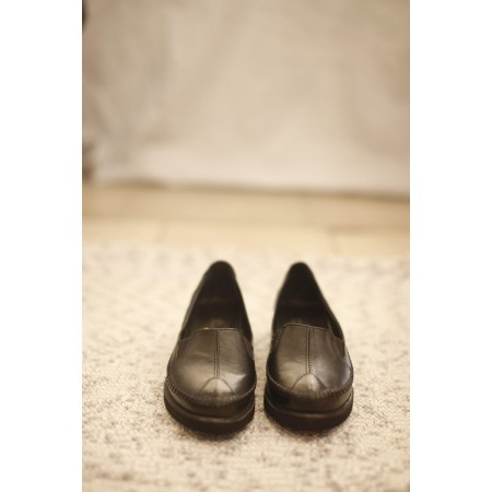 Filik Hakiki Deri Dikiş Detaylı Ayakkabı -siyah