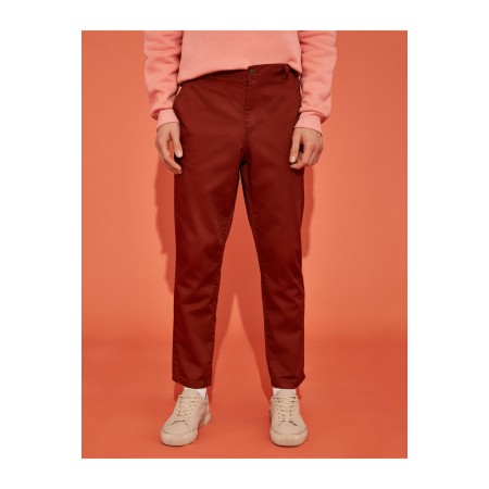 Erkek Kırmızı Cep Detaylı Pantolon