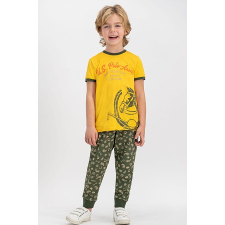 Lisanslı Authentic Sarı Genç Erkek Kısa Kol Pijama Takımı
