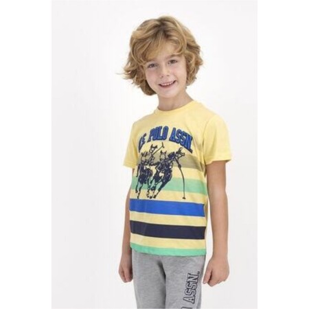Erkek Çocuk Soluk Sarı Lisanslı Kısa Kol Pijama Takımı