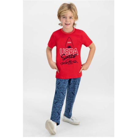 Erkek Çocuk Lisanslı Kırmızı Kısa Kol Pijama Takım Us605