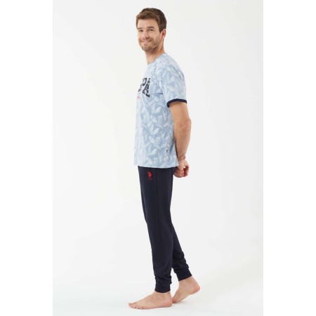 Erkek Mavi Melanj Pijama Takımı