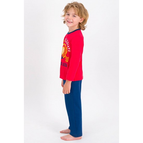 Erkek Çocuk Açık Kırmızı Uzun Kol Pijama Takımı