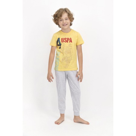 Erkek Çocuk Kısa Kol Pijama Takımı Sarı