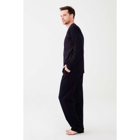 Erkek Lacivert Boydan Patlı Pijama Takım