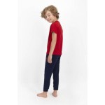 Erkek Çocuk Kırmızı Kısa Kol Pijama Takımı