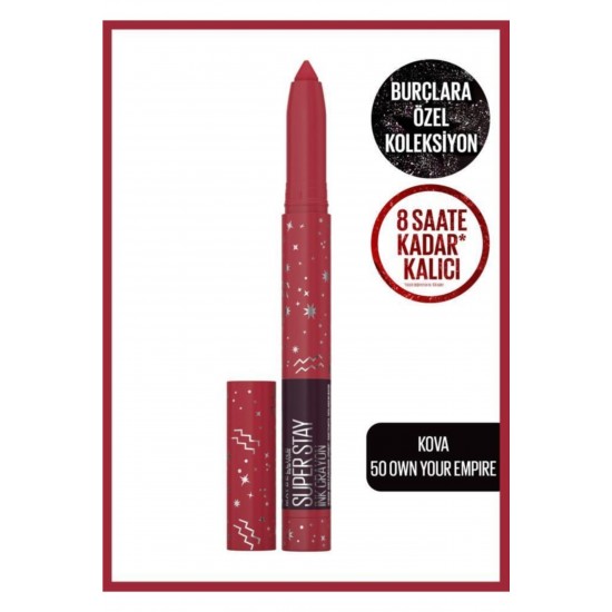 Super Stay Ink Crayon Kalem Mat Ruj Zodiac Serisi - 50 Own Your Empire (kova)