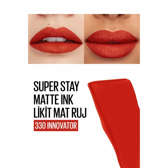 Super Stay Matte Ink Likit Mat Ruj - 330 Innovator- Kırmızı